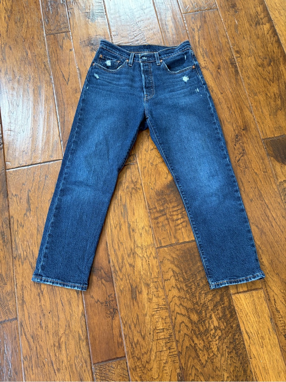 Women’s Levi's 501 button fly, Blue Ankle Crop Jeans